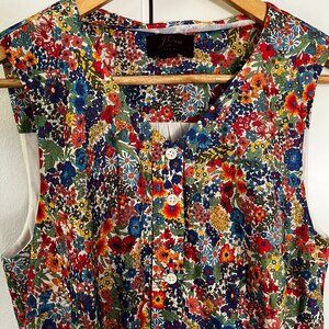J Crew Liberty London fabric Margaret Annie Floral sleeveless shirtdress size 4